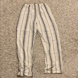 Navy and White striped pants